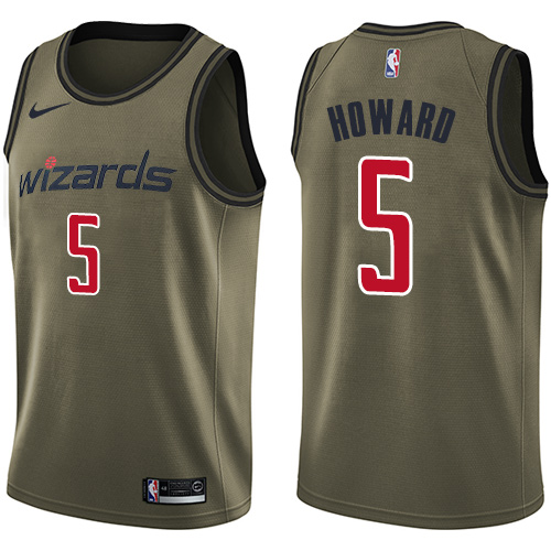 Nike Wizards #5 Juwan Howard Green Salute to Service NBA Swingman Jersey