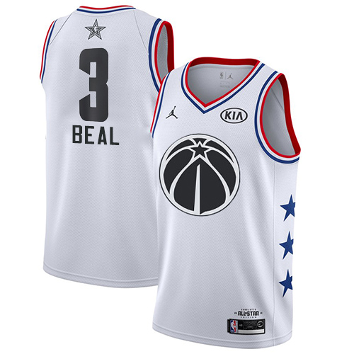 Wizards #3 Bradley Beal White Basketball Jordan Swingman 2019 All-Star Game Jersey