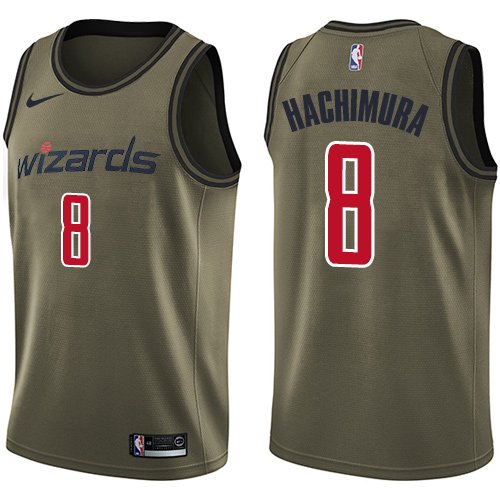 Wizards #8 Rui Hachimura Green Salute to Service Basketball Swingman Jersey