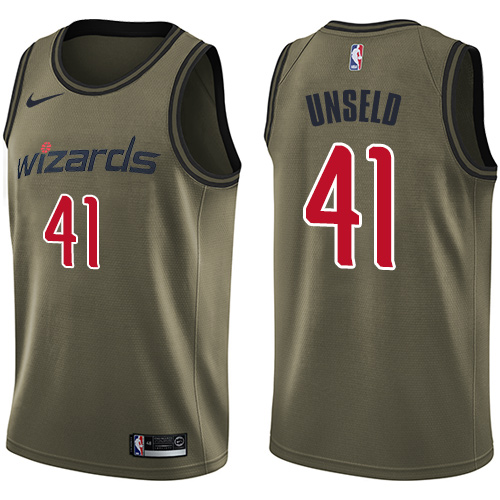 Nike Wizards #41 Wes Unseld Green Salute to Service NBA Swingman Jersey