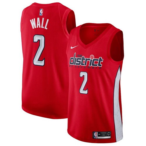 Wizards #2 John Wall Red Basketball Swingman Earned Edition Jersey