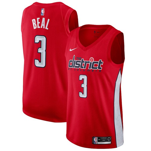 Wizards #3 Bradley Beal Red Basketball Swingman Earned Edition Jersey