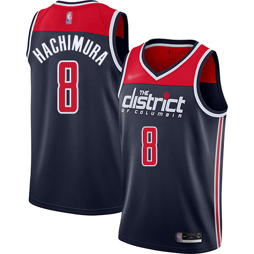 Wizards #8 Rui Hachimura Navy Blue Basketball Swingman Statement Edition 2019/2020 Jersey