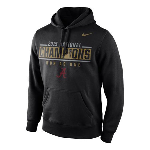 Alabama Crimson Tide Nike College Football Playoff 2015 National Champions Locker Room Pullover Hoodie Black