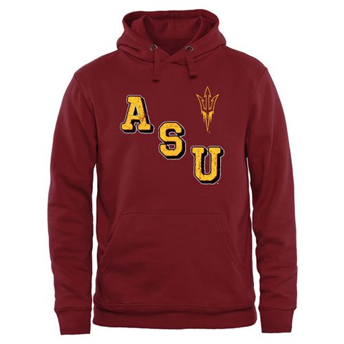 Arizona State Sun Devils Acronym Pullover Hoodie Maroon - Click Image to Close