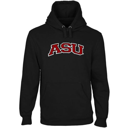 Arkansas State Red Wolves Arch Name Pullover Hoodie Black - Click Image to Close