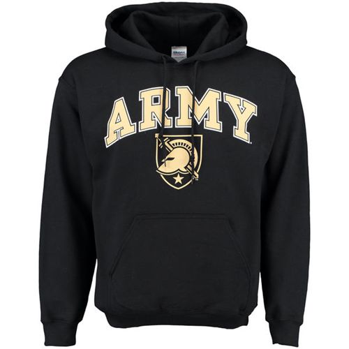 Army Black Knights New Agenda Midsize Arch Over Logo Hoodie Black - Click Image to Close