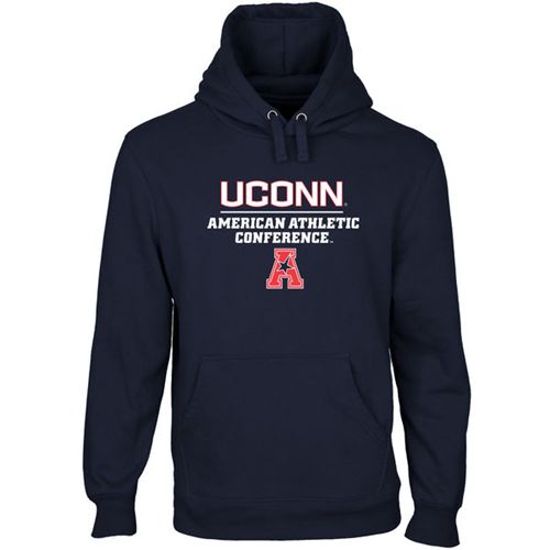 UConn Huskies Modern Slant Pullover Hoodie Navy Blue