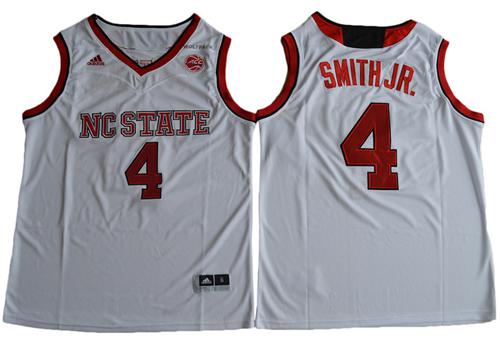 Wolfpack #4 Dennis Smith Jr. White Basketball Stitched NCAA Jersey