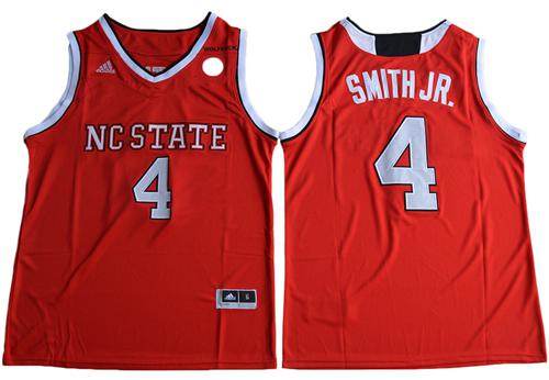 Wolfpack #4 Dennis Smith Jr. Red Basketball Stitched NCAA Jersey