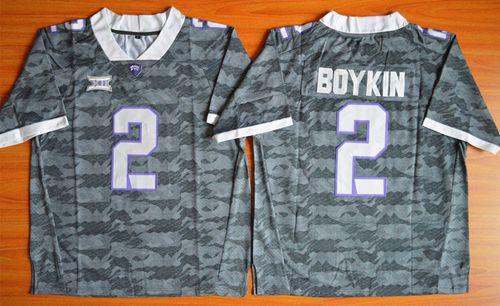 Horned Frogs #2 Trevone Boykin Grey Stitched NCAA Jersey - Click Image to Close