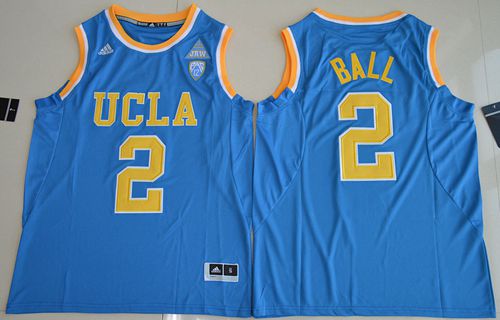 Bruins #2 Lonzo Ball Blue Authentic Basketball Stitched NCAA Jersey - Click Image to Close