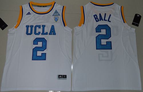 Bruins #2 Lonzo Ball White Authentic Basketball Stitched NCAA Jersey