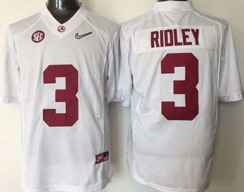 Crimson Tide #3 Calvin Ridley White 2016 National Championship Stitched NCAA Jersey - Click Image to Close