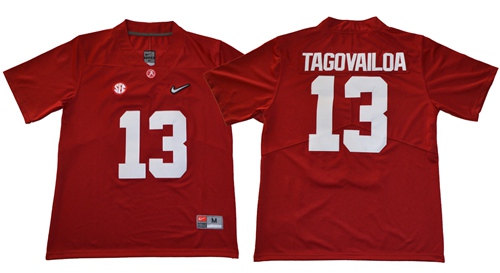 Crimson Tide #13 Tua Tagovailoa Red Limited Stitched NCAA Jersey