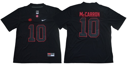 Crimson Tide #10 AJ McCarron Blackout Limited Stitched NCAA Jersey