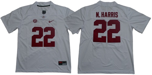 Crimson Tide #22 Najee Harris White Limited Stitched NCAA Jersey