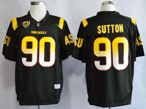 Sun Devils #90 Will Sutton Black Stitched NCAA Jersey - Click Image to Close