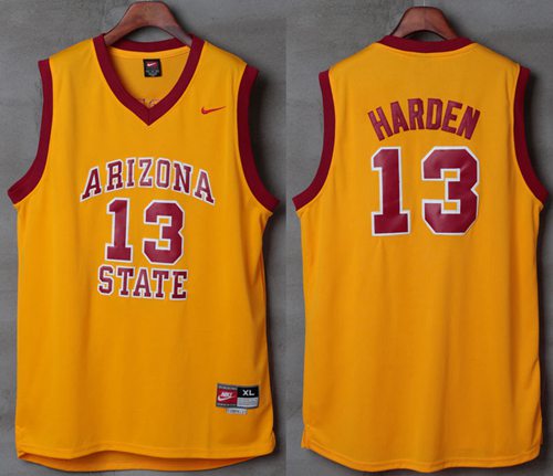 Sun Devils #13 James Harden Gold Nike Basketball Stitched NCAA Jersey - Click Image to Close