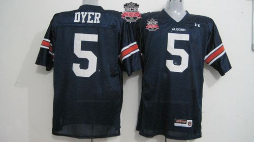 Tigers #5 Michael Dyer Blue 2014 BCS Bowl Patch Stitched NCAA Jersey - Click Image to Close