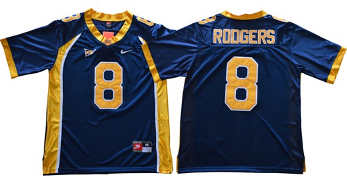 Golden Bears #8 Aaron Rodgers Blue Stitched NCAA Jersey