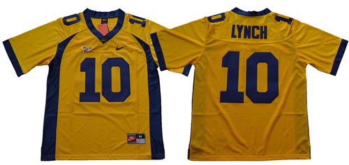 Golden Bears #10 Marshawn Lynch Gold Stitched NCAA Jersey