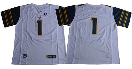 Golden Bears No.1 Fans White Under Armour Premier Stitched NCAA Jersey - Click Image to Close