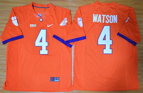 Tigers #4 Deshaun Watson Orange Limited Stitched NCAA Jersey