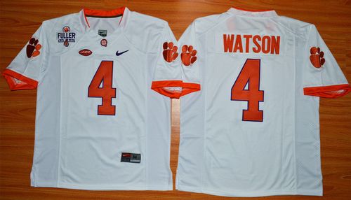 Tigers #4 Deshaun Watson White 1975-1978 Fuller Stitched NCAA Jersey - Click Image to Close