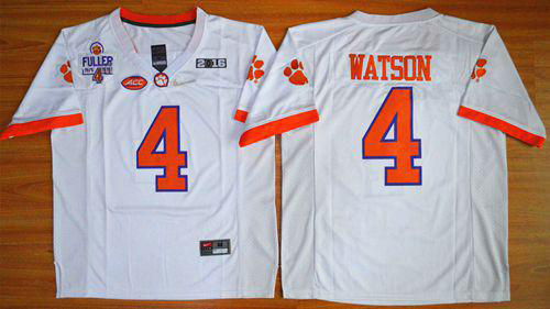 Tigers #4 Deshaun Watson White 2016 National Championship Stitched NCAA Jersey