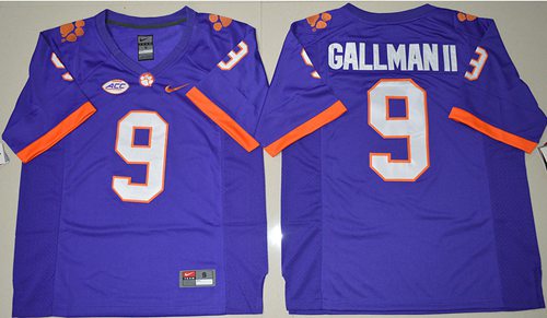 Tigers #9 Wayne Gallman II Purple Limited Stitched NCAA Jersey