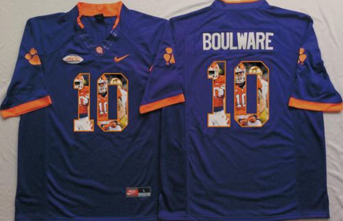 Tigers #10 Ben Boulware Purple Player Fashion Stitched NCAA Jersey - Click Image to Close