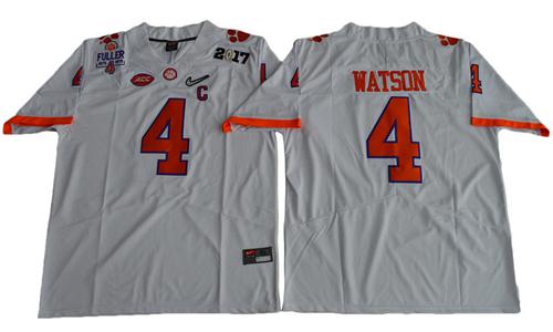 Tigers #4 Deshaun Watson White Diamond Quest Limited Stitched NCAA Jersey - Click Image to Close