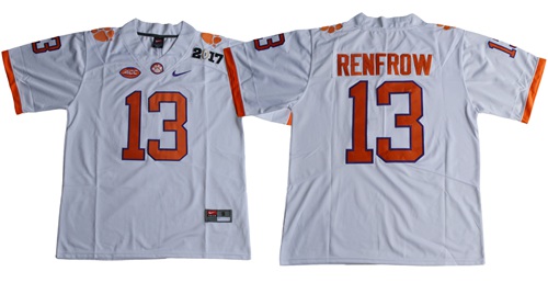 Nike Tigers #13 Hunter Renfrow White Limited Stitched NCAA Jersey