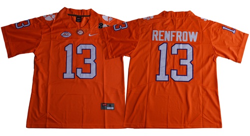 Nike Tigers #13 Hunter Renfrow Orange Limited Stitched NCAA Jersey