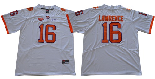 Nike Tigers #16 Trevor Lawrence White Limited Stitched NCAA Jersey