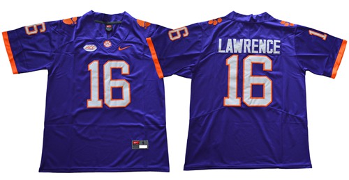 Nike Tigers #16 Trevor Lawrence Purple Limited Stitched NCAA Jersey