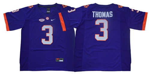 Tigers #3 Xavier Thomas Purple Limited Stitched NCAA Jersey