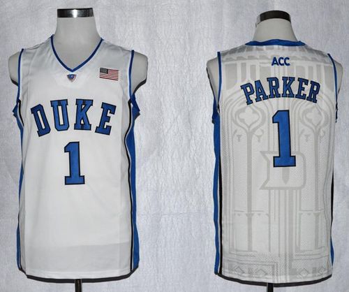 Blue Devils #1 Jabari Parker White Basketball Stitched NCAA Jersey