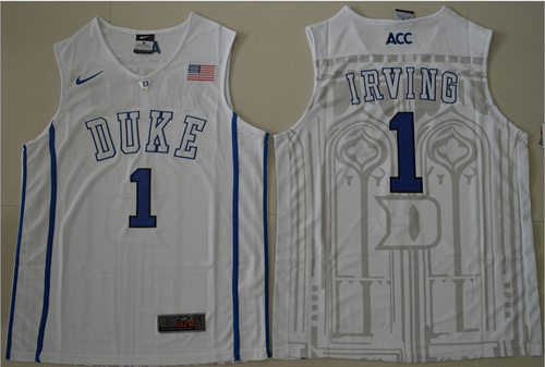 Blue Devils #1 Kyrie Irving White Basketball Stitched NCAA Jersey