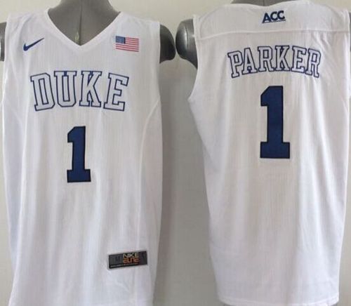 Blue Devils #1 Jabari Parker White Basketball Elite Stitched NCAA Jersey