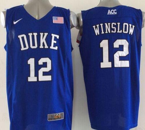 Blue Devils #12 Justise Winslow Royal Blue Basketball Elite Stitched NCAA Jersey - Click Image to Close