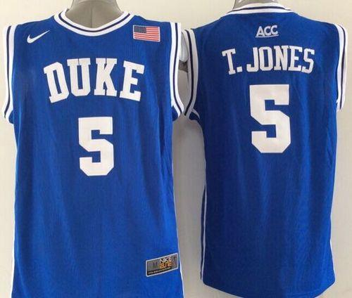 Blue Devils #5 Tyus Jones Blue Basketball New Stitched NCAA Jersey