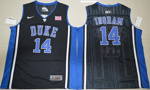 Blue Devils #14 Brandon Ingram Black Basketball Elite V Neck Stitched NCAA Jersey