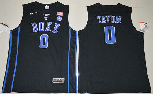 Blue Devils #0 Jayson Tatum Black Basketball Elite Stitched NCAA Jersey - Click Image to Close