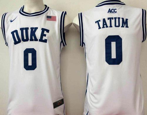 Blue Devils #0 Jayson Tatum White Basketball New Stitched NCAA Jersey