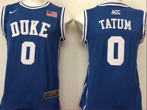 Blue Devils #0 Jayson Tatum Blue Basketball New Stitched NCAA Jersey