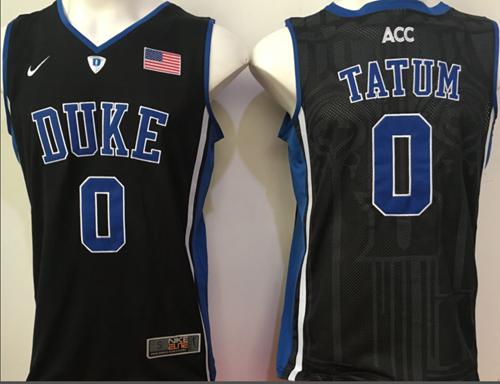 Blue Devils #0 Jayson Tatum Black Basketball Stitched NCAA Jersey