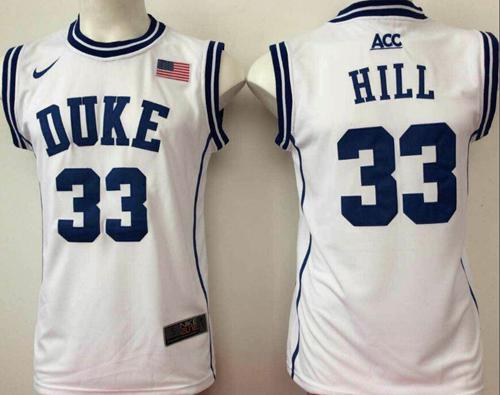 Blue Devils #33 Grant Hill White Basketball New Stitched NCAA Jersey