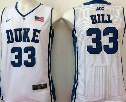 Blue Devils #33 Grant Hill White Basketball Stitched NCAA Jersey